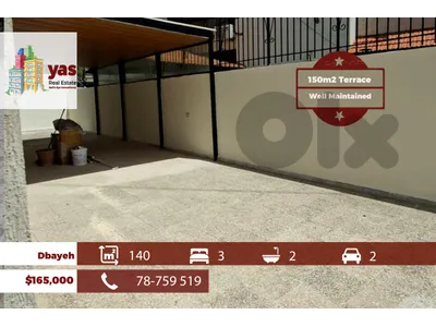 Dbayeh 140m2 | 150m2 Terrace | Calm Area | Well Maintained | OH