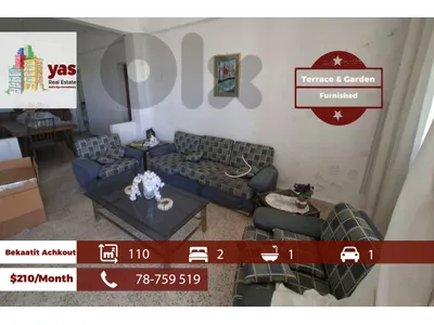 Bekaatit Achkout 110m2 | Furnished | Terrace & Garden | Calm Area | KH