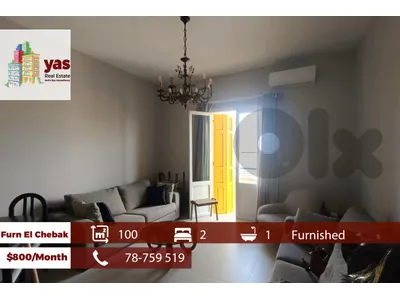 Furn El Chebak 100m2 | Furnished | Calm Area | Renovated Flat | AA