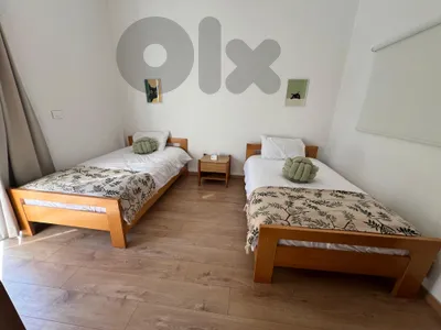 2 Single Beds with Bedding Set تختين مفرد