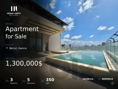 pent house for sale in hamra - شقة فاخرة للبيع في منطقة الحمراء