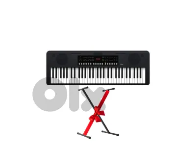61-Key Portable Keyboard Piano Bundle with Adjustable X-Stand