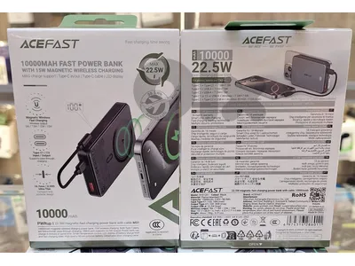 ACEFAST POWER BANK 10000MAH MAGNETIC WIRELESS CHARGING 15W M31 17$