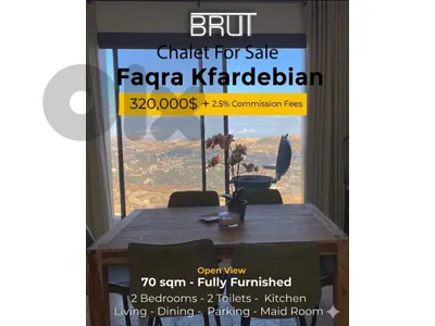 70 sqm Duplex Chalet for sale in Faqra KfardebiaN- furnished