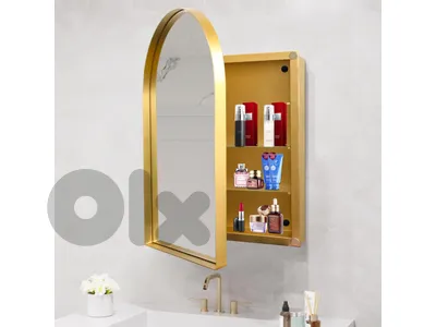 oval mirror with storage medecine