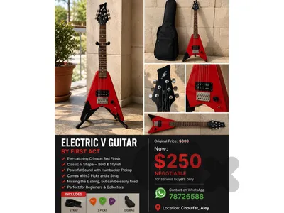 Electric V guitar by first act,