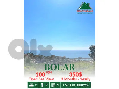 100 sqm Apartment For Rent in Bouar بوار with Open Sea View