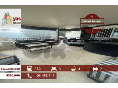 Ouyoun Baabdat 180m2 | 100m2 Terrace | Luxury Flat | Calm Area | TCH