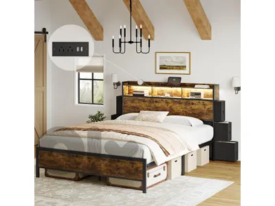 beds with power charging for phone ipad and led light