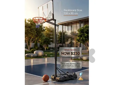 Now 230$ movable basketball hoop (Backboard 120x80cm)