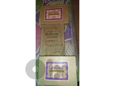 vintage photographic plate boxes