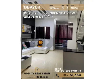 Duplex apartment for rent in Dbayeh DH108 شقة دوبلكس للإيجار في ضبية