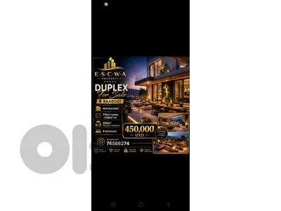 Duplex for sale in baabdat