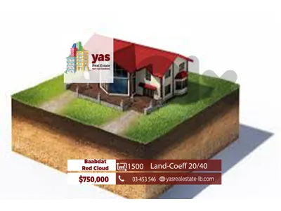 Baabdat/Red Cloud 1500m2 | Land | Coeff 20/40 | Private Street | TCH