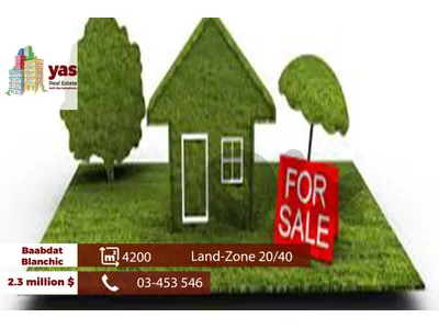 Baabdat/Blanchic 4200m2 | Coeff 20/40 | Prime Location | TCH