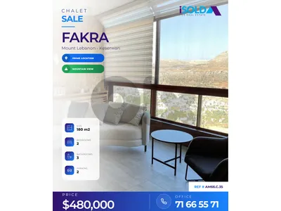 LUX Chalet + Open Mountain View 4 Sale in Faqra - شاليه في فقرا