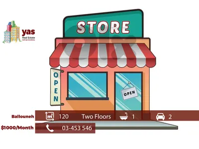 Ballouneh 120m2 | Three Floors Shop | Rent | Prime Location | BA
