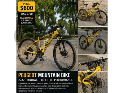 Peugeot 27.5" Hardtail Mountain Bike – Lightweight & Performance Ready