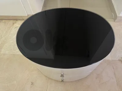 white cabinet black glass top very good condition