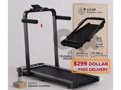 299$Slim motorized treadmill (Easy to store under a bed or sofa.)