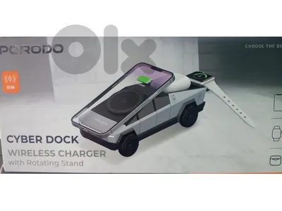 Porodo Cyber Dock Wireless Charger with Rotating Stand