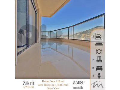 Zikrit | Decorated 2 Bedrooms Apart | New Building | Balconies | View