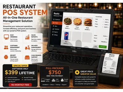 Restaurant POS System | Lifetime License | Receipt Printer Support