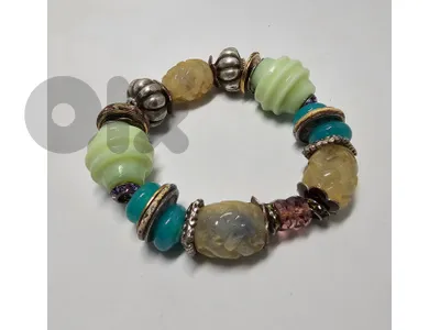 15$ vintage bohemian multi-color beaded bracelet