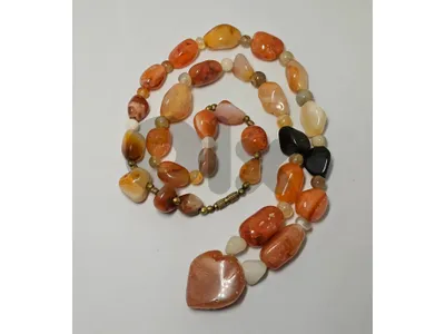 15$ multi agate stone antique necklace