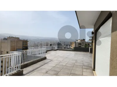 Fully Furnished Roof apartment for rent Achrafieh with 250 sqm Terrace | Open city , sea  and mountain view