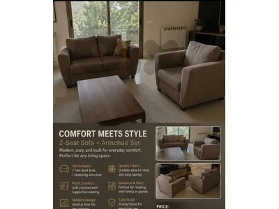 2 couches with table