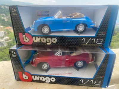 porsche 356 in two color diecast model car scale 1/18
