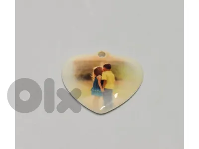 10$ ceramic heart charm pendant - vintage collectible kitsch