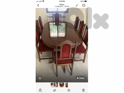 dining table zen massif with 8 chairs