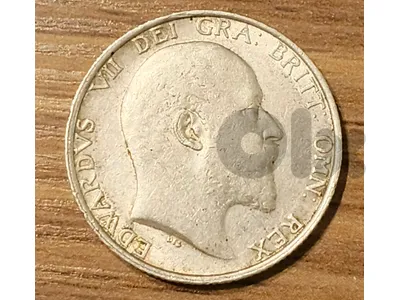 One shilling UK silver rare unc 1910فضة شحيحة