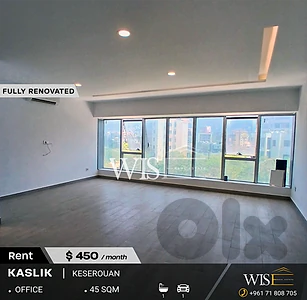 🏢 45 SQM Fully Renovated Office for RENT in Kaslik!