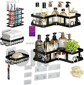 5-Piece No-Drill Corner Shower Organizer Set