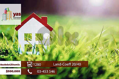 Baabdat/Shammis 1280m2 | Coeff 20/40 | Land | Prime Location | TCH