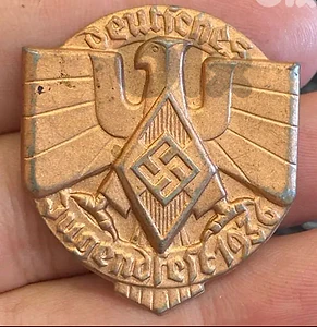 German Nazi Hitler Youth "Youthfest" badge Pin eagle and the Sawastica German Nazi Hitler Youth "Youthfest" badge Pin eagle and the Sawastica