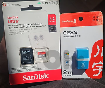 SanDisk Ultra 512GB microSDXC UHS-I card with an included SD adapter