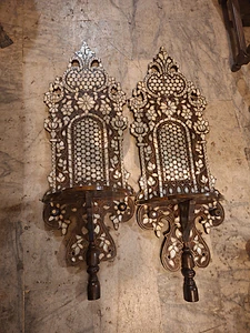 مشربية عدد٢ شرقي انتيك مرصعة بالصدف والفضة مميزة handcrafted