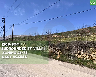 This 2295 SQM plot of land in Dhour, Zahle REF#UO134678
