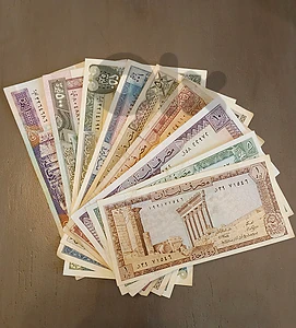 9 banknotes Lebanon unc ٩ اوراق سيري كلهم انسر