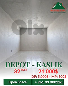 32 sqm Depot For Sale in Kaslik كسليك with Installment Plan