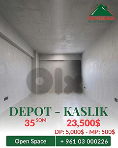 35 sqm Depot For Sale in Kaslik كسليك with Installment Plan