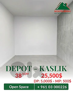 38 sqm Depot For Sale in Kaslik كسليك with Installment Plan