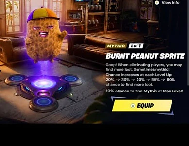 Extremely rare Mythic Burnt Peanut Sprite In Fortnite Extremely rare Mythic Burnt Peanut Sprite In Fortnite