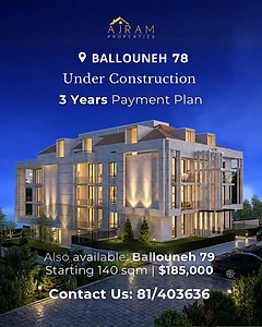Ballouneh 78 Under Construction | $315,000 with 3 years payment plan