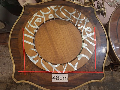 mother of pearl inlaid in solid woodarge plate
