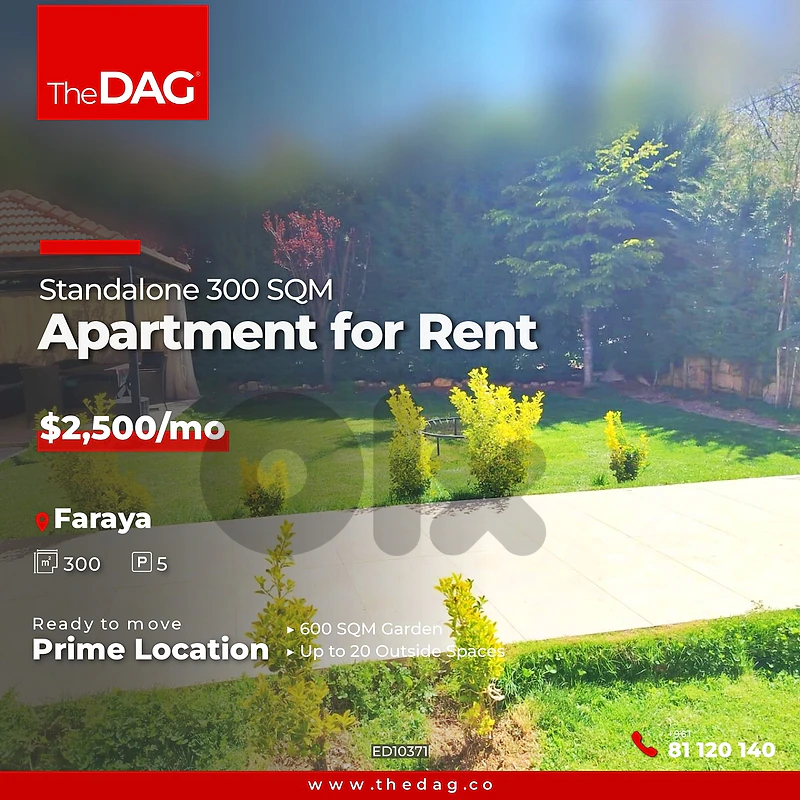 Standalone 300 SQM Apartment for Rent in Faraya شقة للإيجار